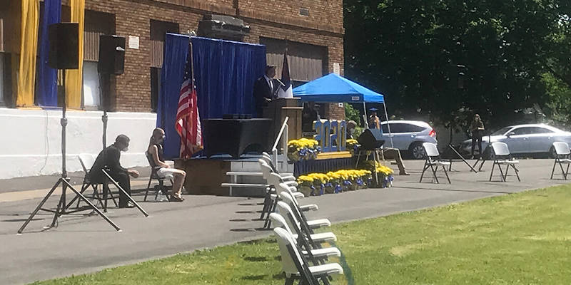 Outside Faith Heritige School for graduation