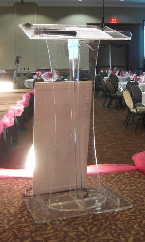 Clear Plexiglass Podium 