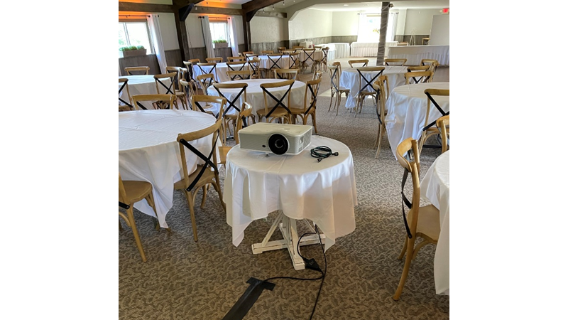 Rented projector at event venue