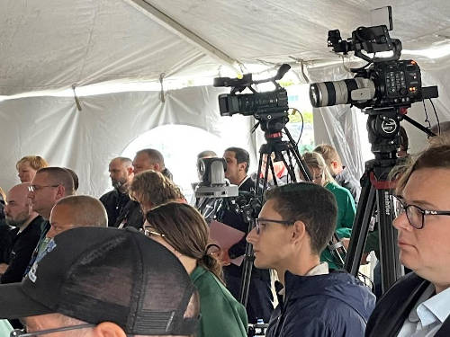 Camera Risers give clear view of  podium