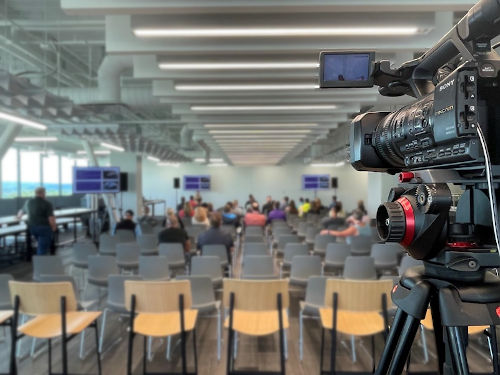 camera set up at event